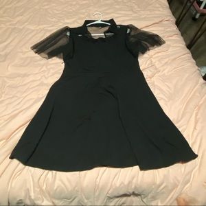 Short Collared Black Dress